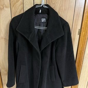 Cinzia Rocca Baby Alpaca Wool Charcoal/ Black Coat Size 6 - will fit 10